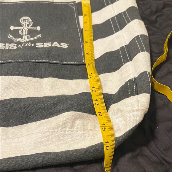 Oasis of the Seas Striped Tote Bag - Black and White - Picture 3 of 5